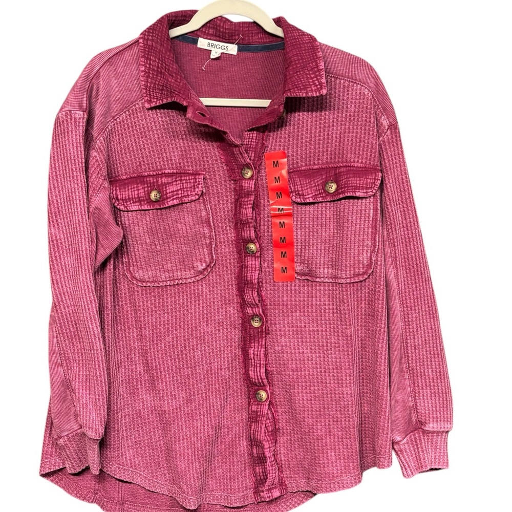 Briggs New York Women’s Medium Berry Button-Down Shirt New